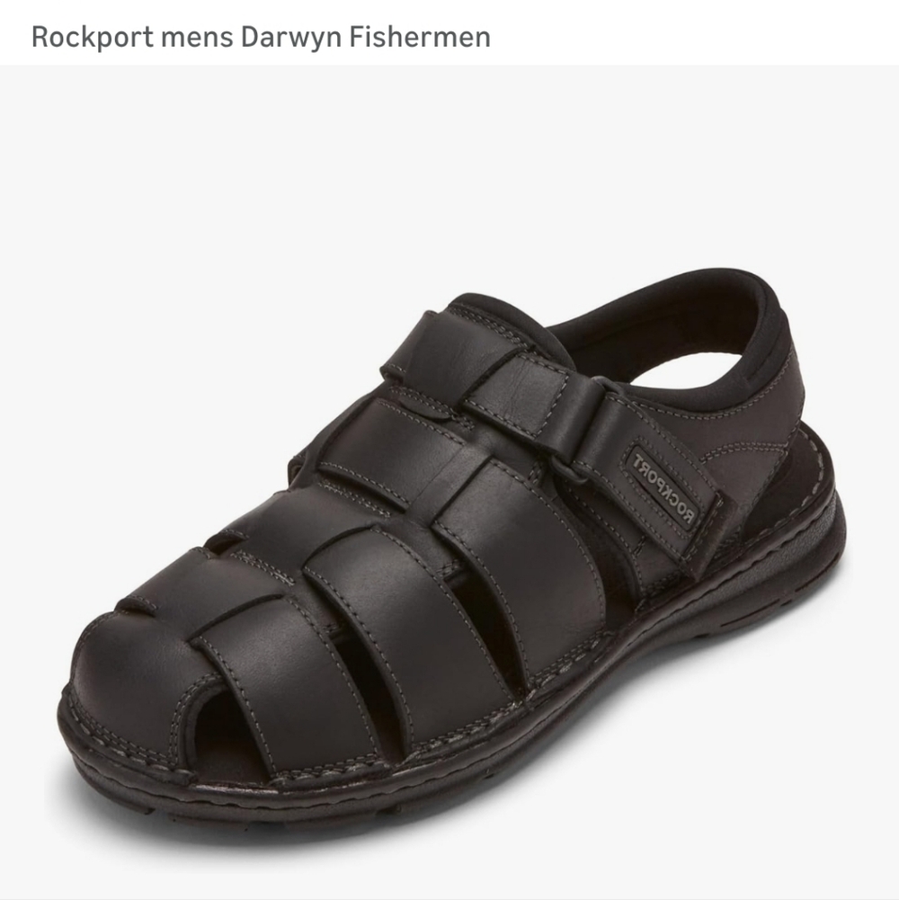 Rockport Men's Darwyn Black Sandals Size 10 M